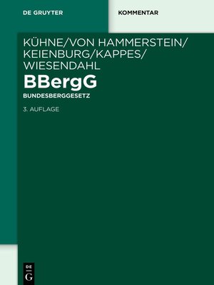 cover image of BBergG Bundesberggesetz